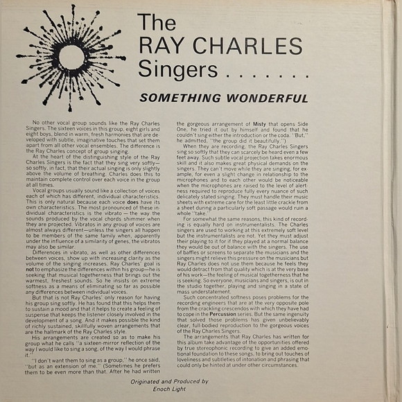 THE RAY CHARLES SINGERS LP vinyl - Picture 3 of 8